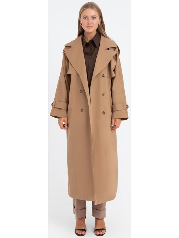 Плащ женский MINAKU: Casual Collection цвет бежевый, р-р 44