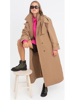 Плащ женский MINAKU: Casual Collection цвет бежевый, р-р 48