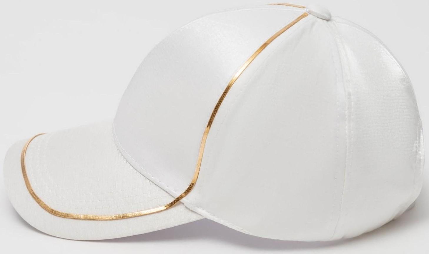 Кепка женская MINAKU с золотым контуром цвет белый, р-р 56-58