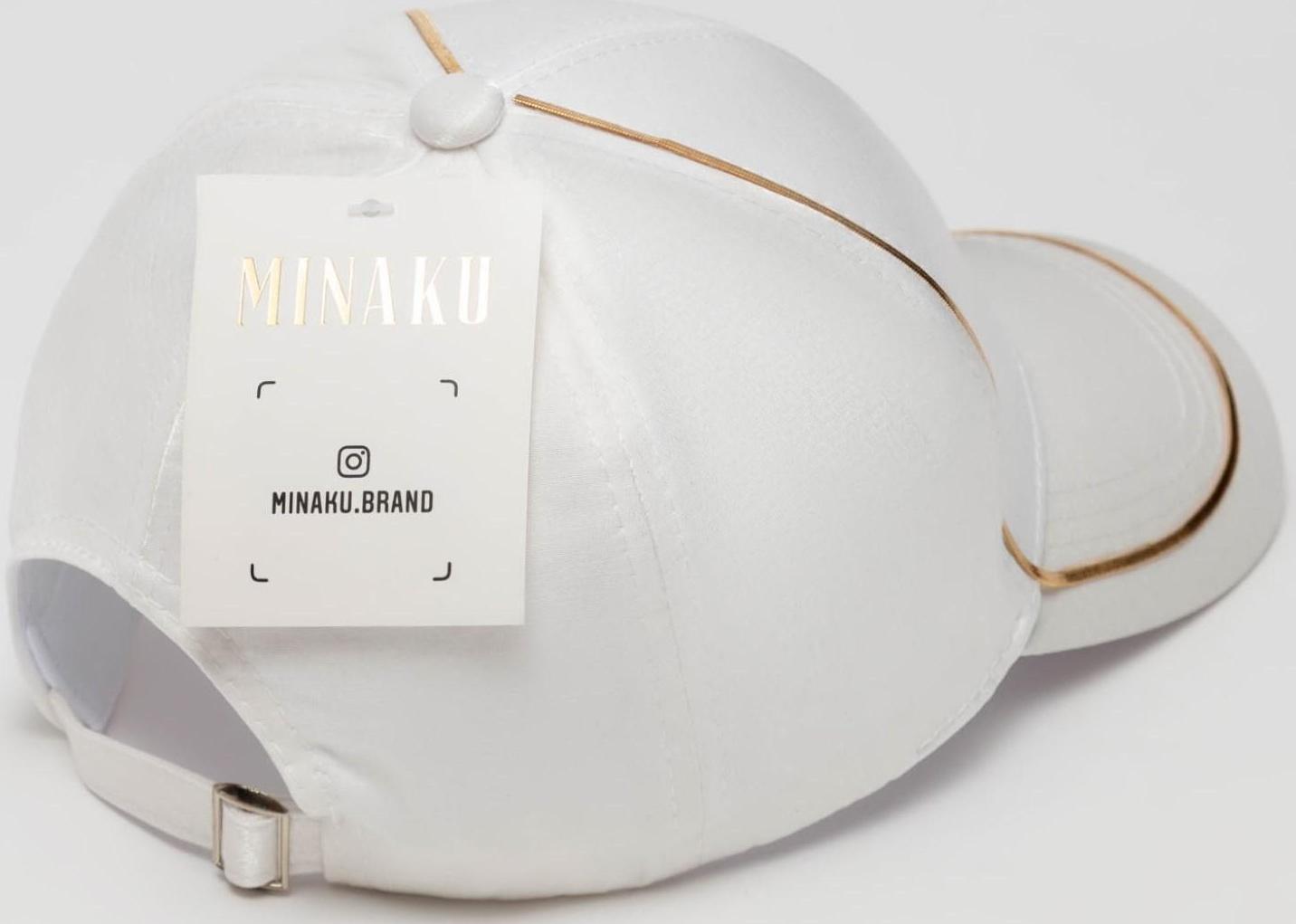Кепка женская MINAKU с золотым контуром цвет белый, р-р 56-58