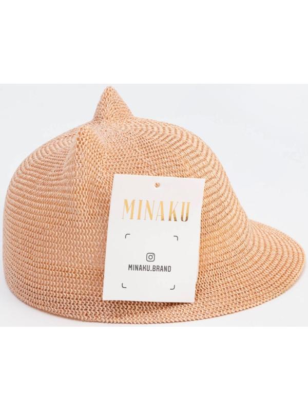 Кепка плетёная для девочки MINAKU цвет розовый, р-р 50-52