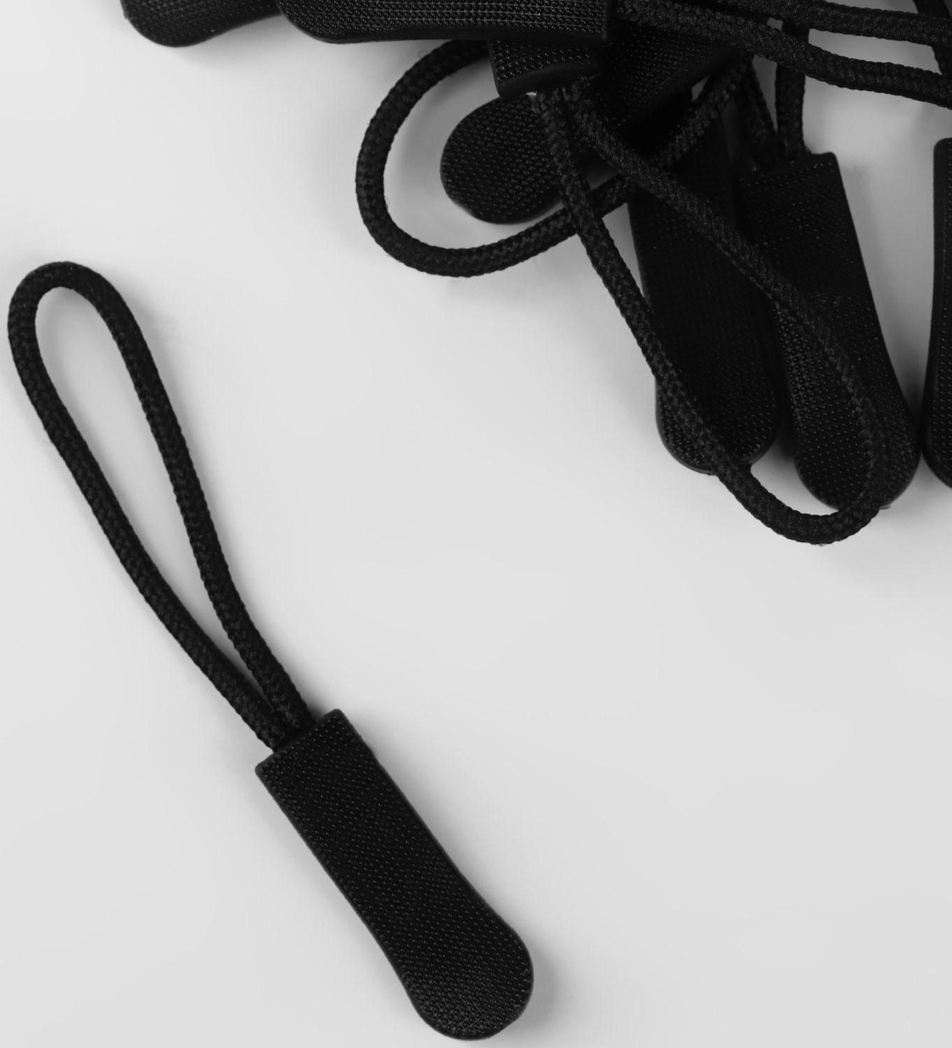 Пуллер для молнии, 2,5 см, 6 × 0,8 см, цвет чёрный