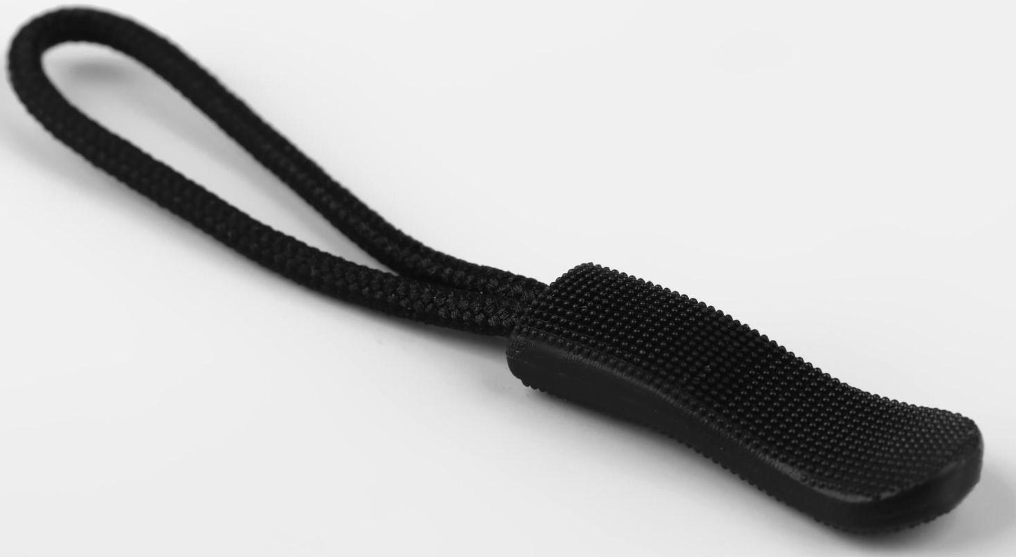 Пуллер для молнии, 2,5 см, 6 × 0,8 см, цвет чёрный