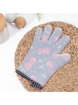 Перчатка для горячего Доляна «Яблочко», силикон, 28×20×1 см