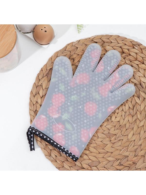 Перчатка для горячего Доляна «Яблочко», силикон, 28×20×1 см