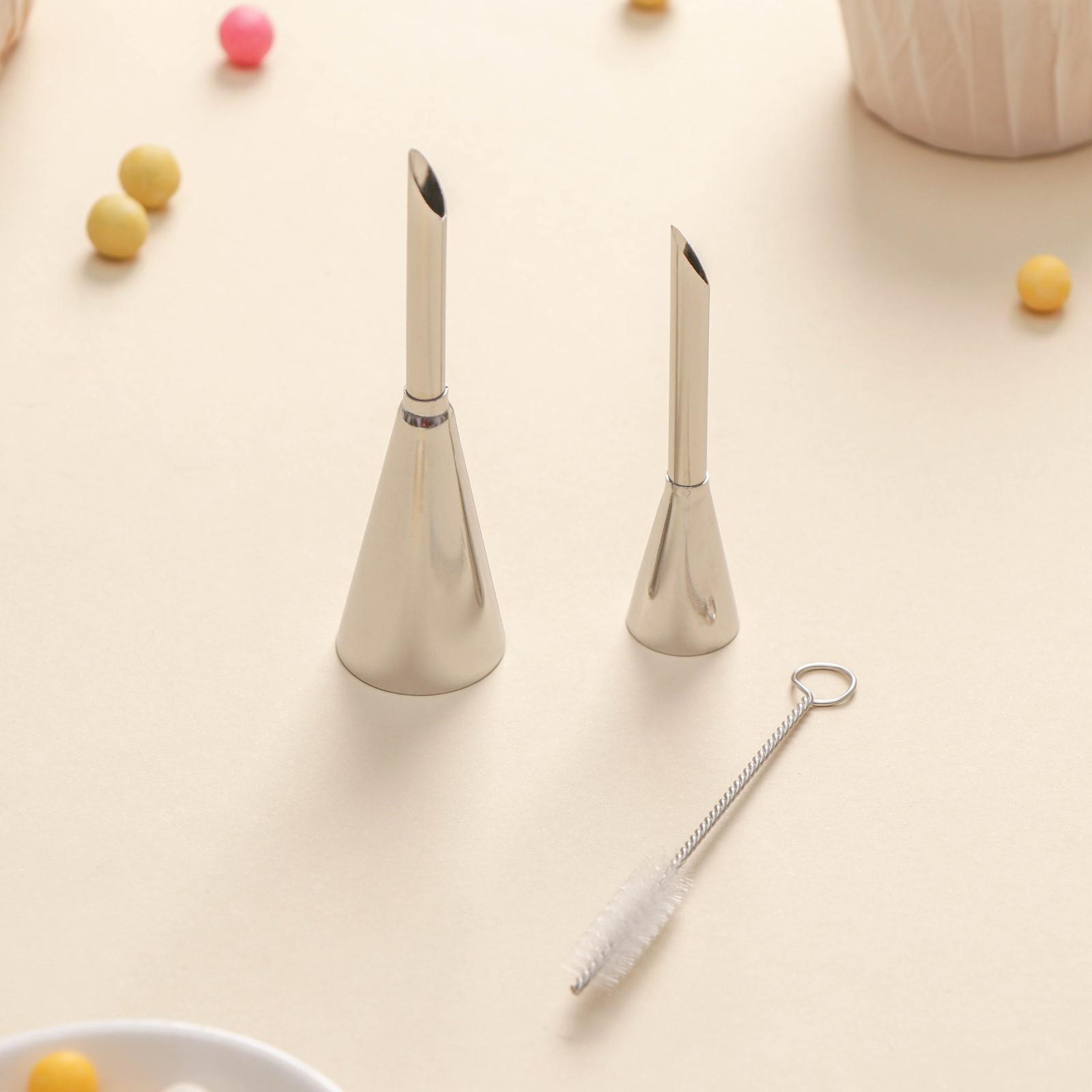 Набор кондитерских насадок с ёршиком, 3 шт, d=2,5 см, 1,7 см