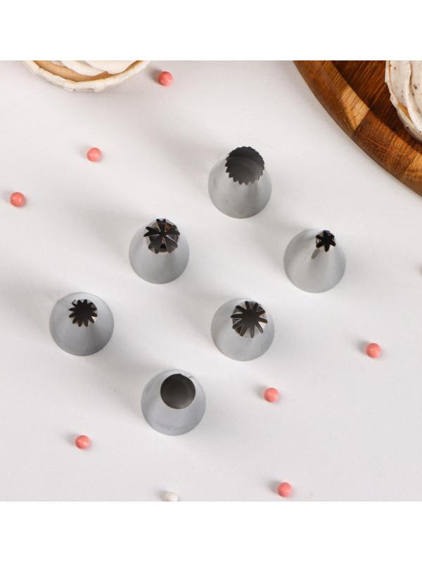 Набор насадок кондитерских, 6 шт, d=2,5 см