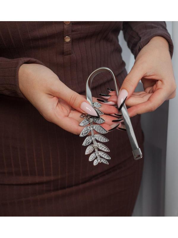 Подхват для штор «Ветка», 10 × 4 см, 32 см, цвет серебряный