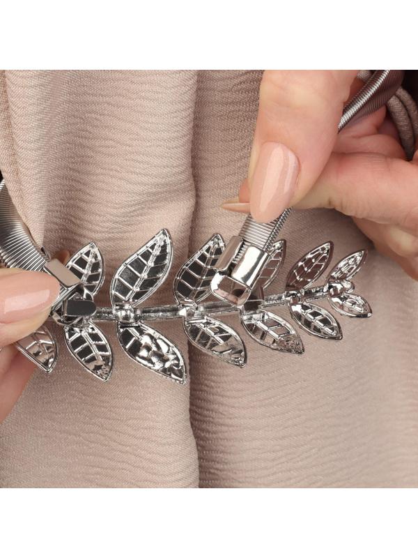 Подхват для штор «Ветка», 10 × 4 см, 32 см, цвет серебряный