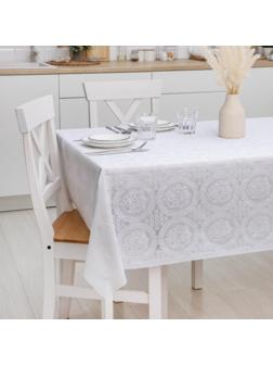 Клеёнка ажурная Lace «Роуз», ширина 137 см, рулон 20 метров, цвет белый