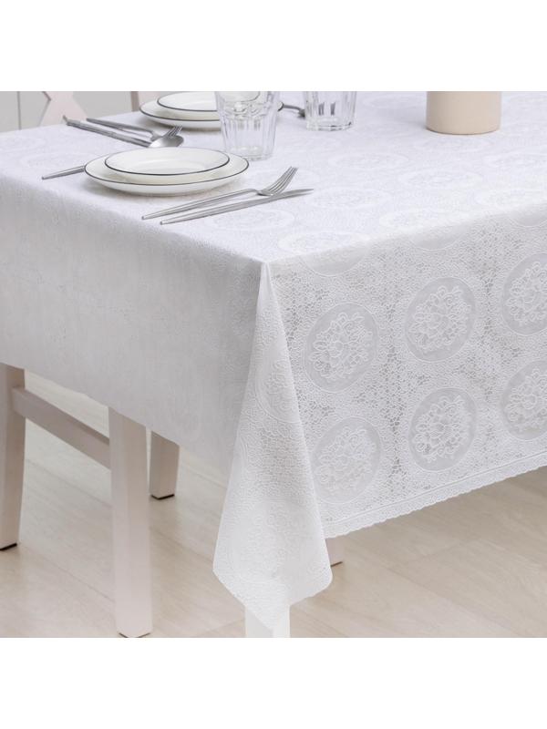 Клеёнка ажурная Lace «Роуз», ширина 137 см, рулон 20 метров, цвет белый