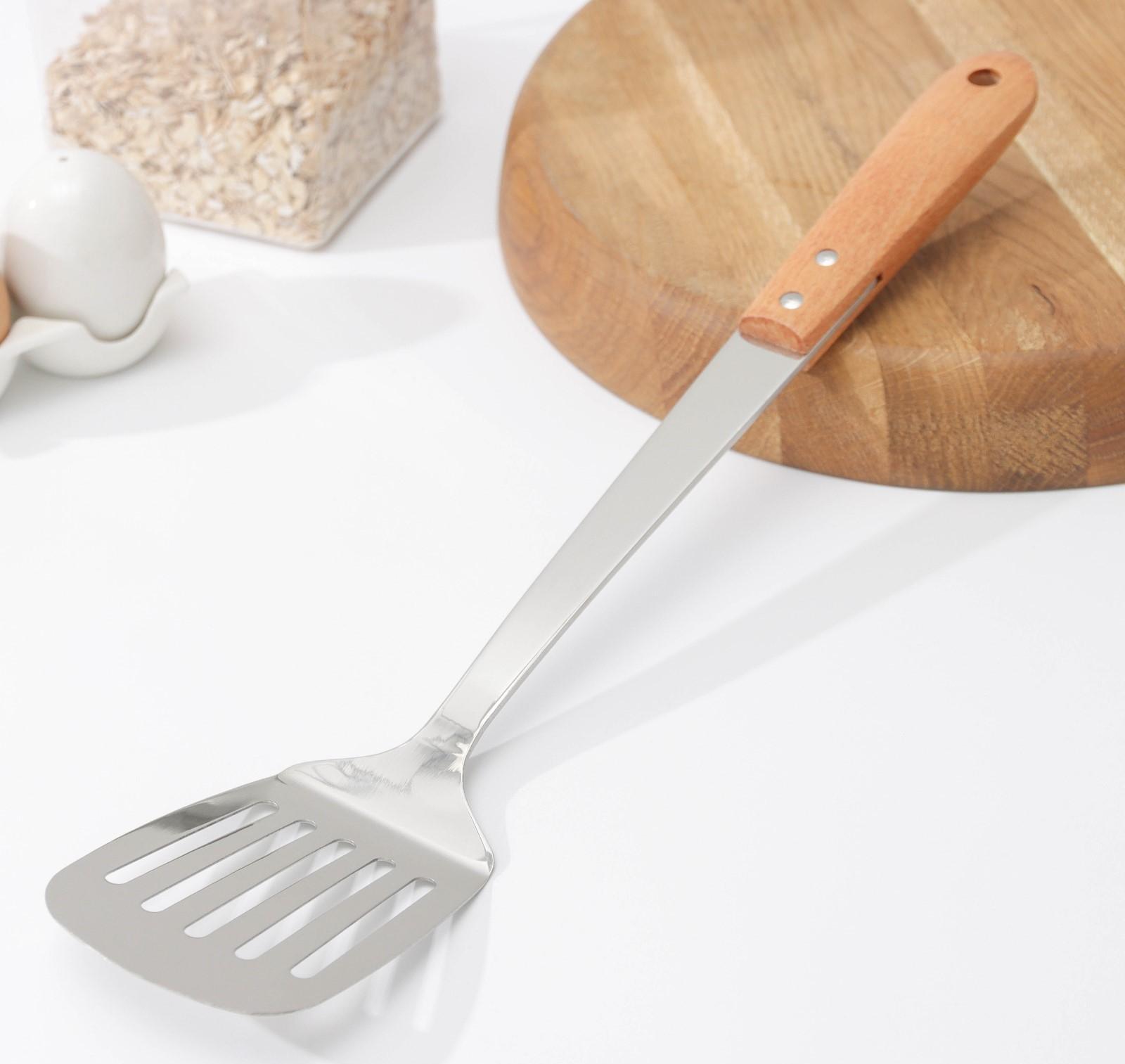 Лопатка из нержавеющей стали перфорированная «Эко», 39×7,8 см