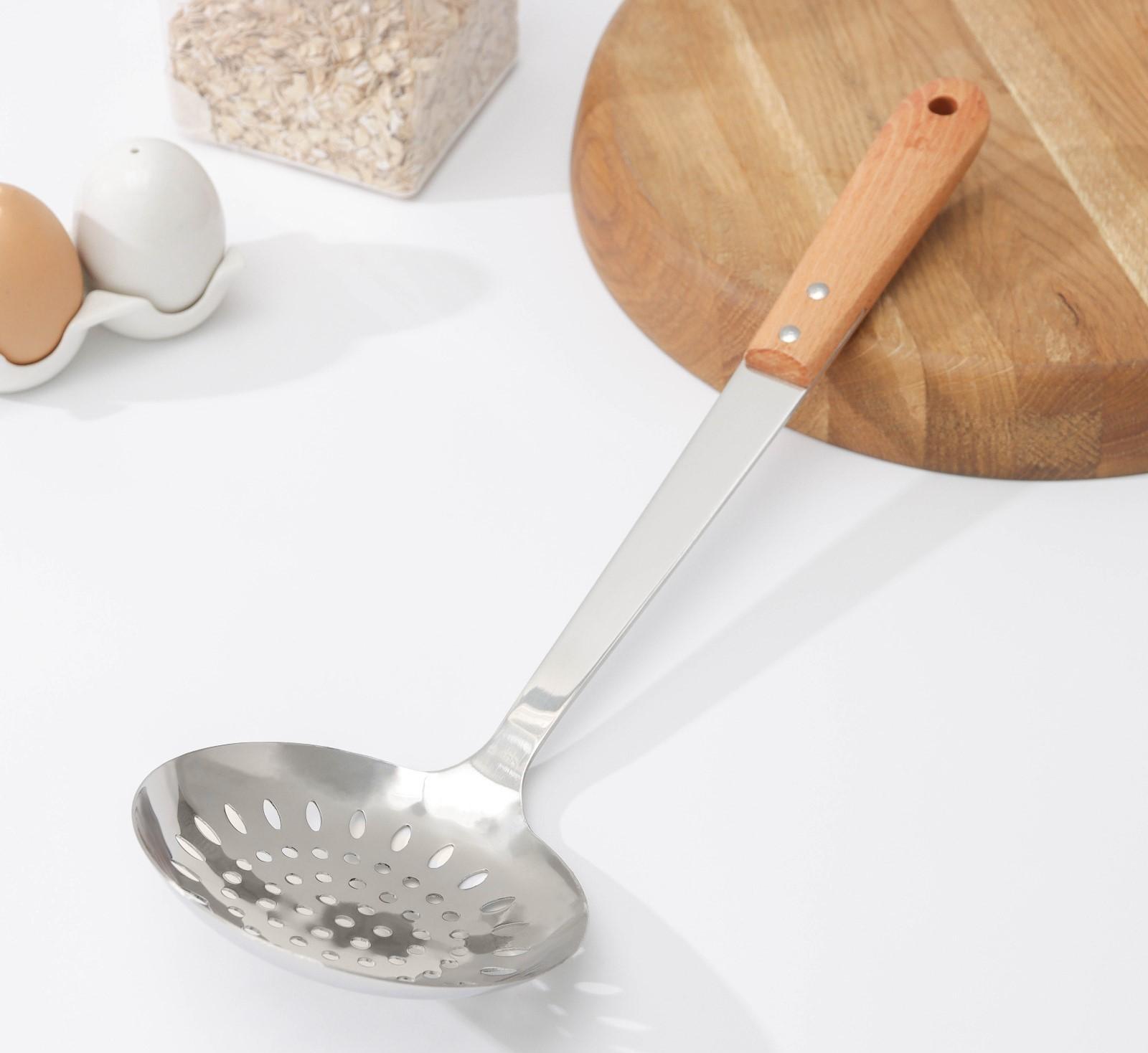 Шумовка «Эко», 38,5×12 см, цвет серебряный