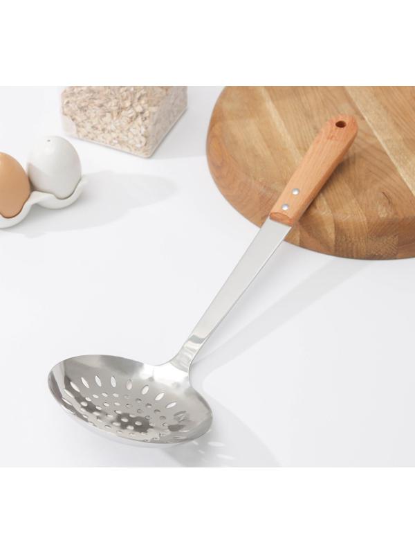 Шумовка «Эко», 38,5×12 см, цвет серебряный