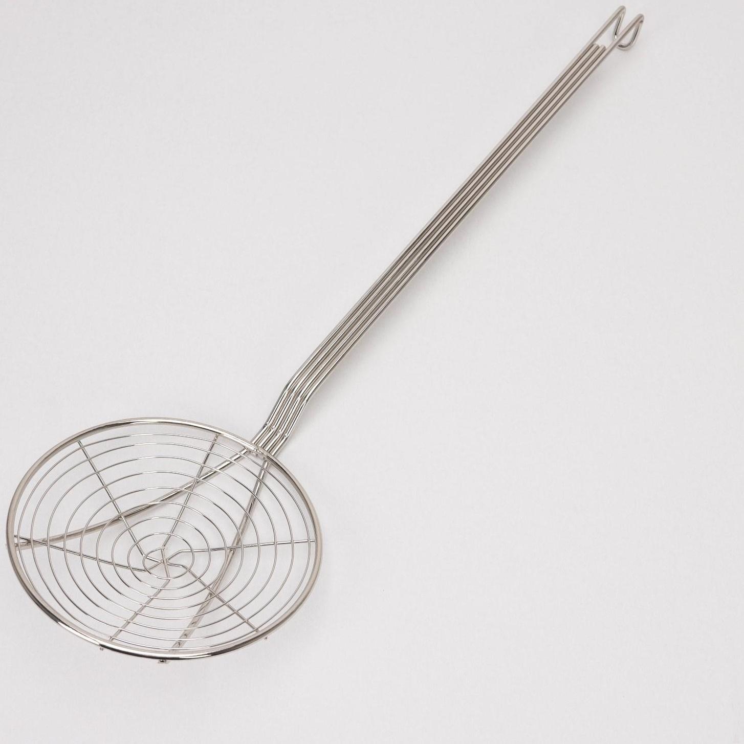 Шумовка для фритюра из нержавеющей стали, 61,5×17,5 см, толщина 3 мм, 201 марка стали, цвет серебряный