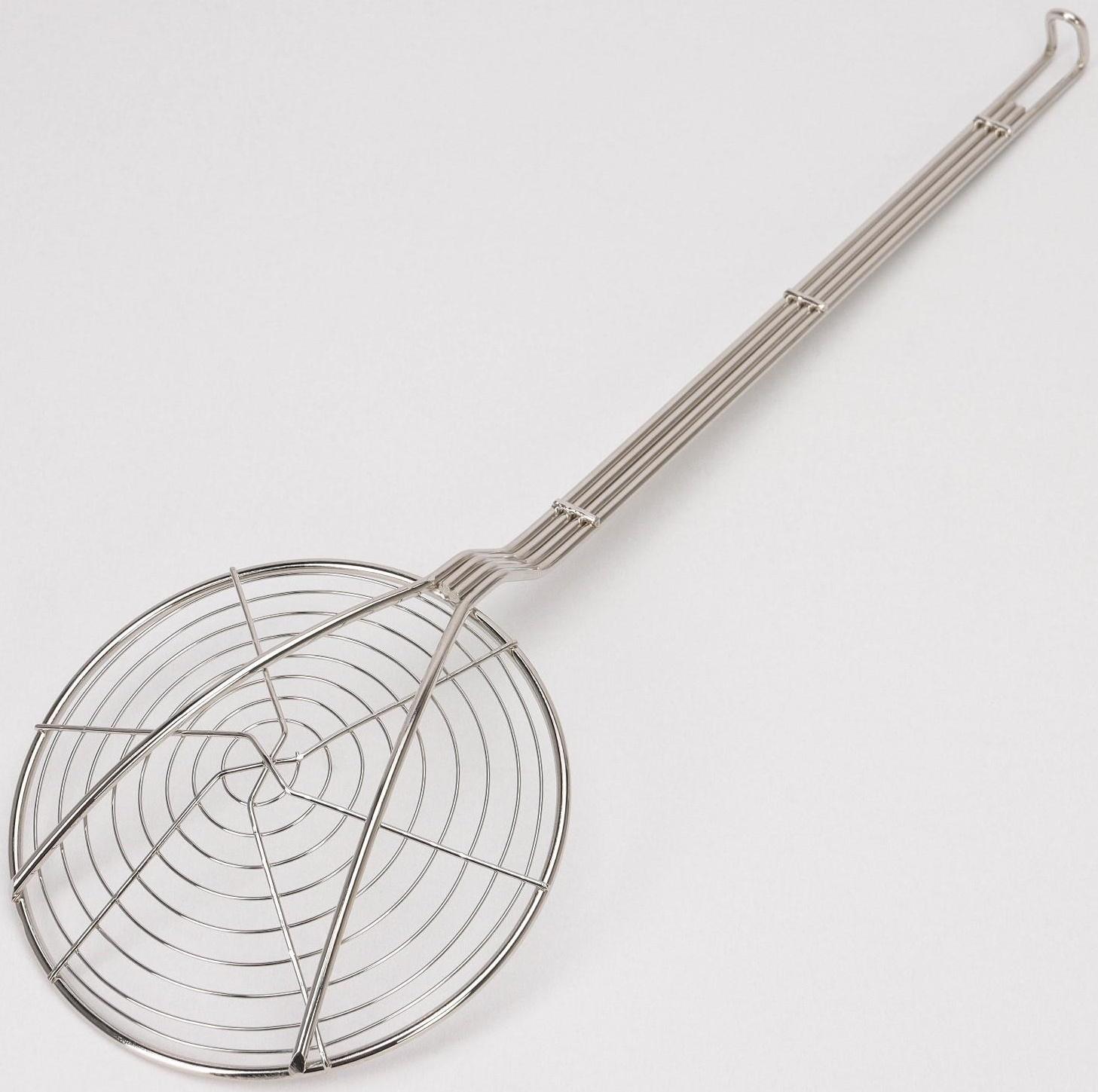 Шумовка для фритюра из нержавеющей стали, 61,5×17,5 см, толщина 3 мм, 201 марка стали, цвет серебряный