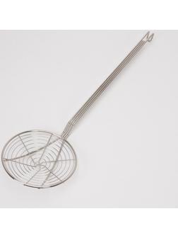 Шумовка для фритюра из нержавеющей стали, 61,5×17,5 см, толщина 3 мм, 201 марка стали, цвет серебряный