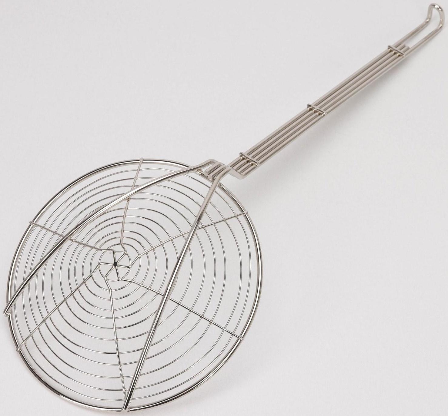 Шумовка для фритюра, 53×20 см, цвет серебряный