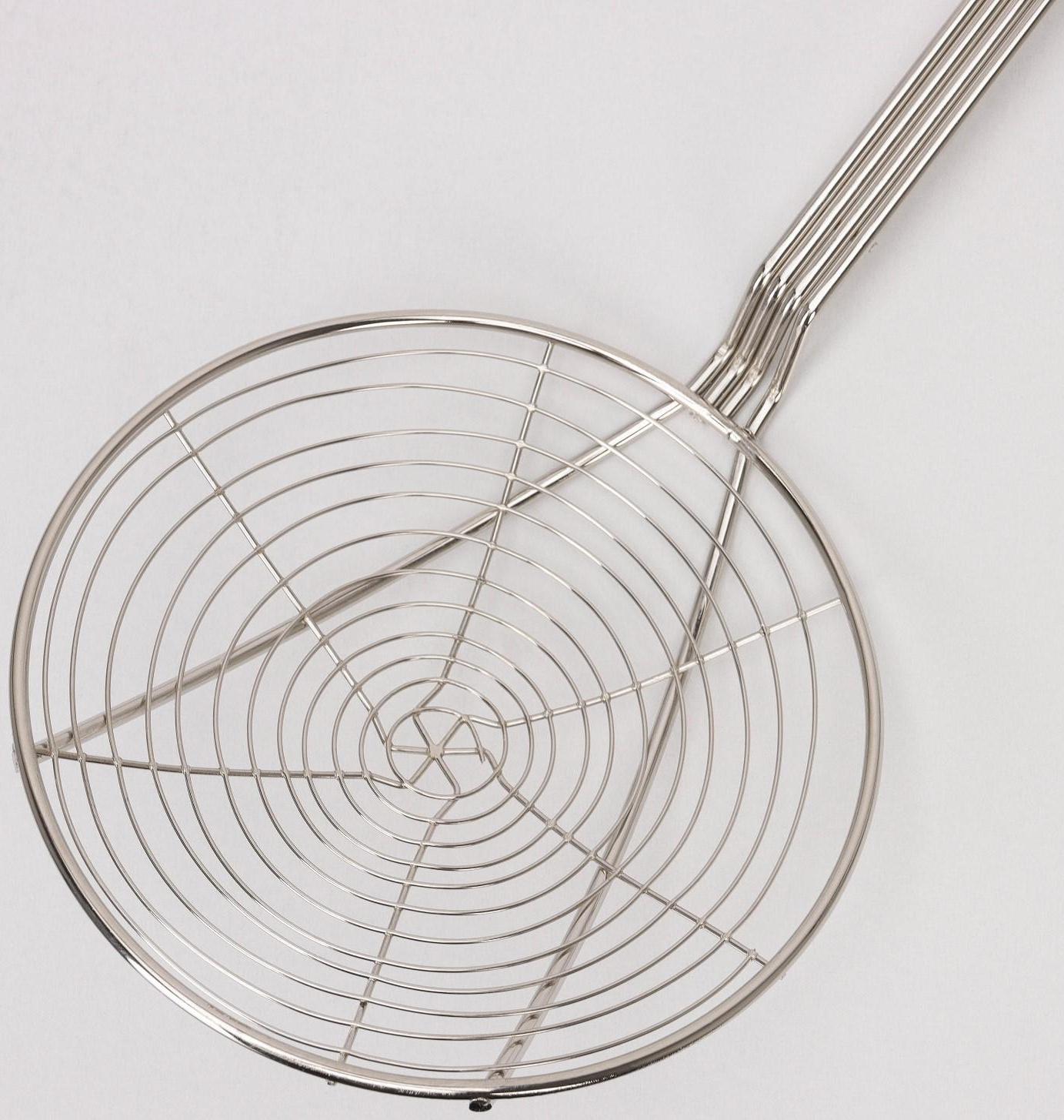 Шумовка для фритюра, 53×20 см, цвет серебряный