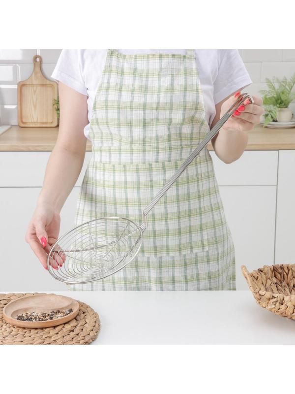 Шумовка для фритюра, 53×20 см, цвет серебряный