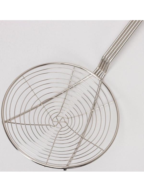 Шумовка для фритюра, 53×20 см, цвет серебряный