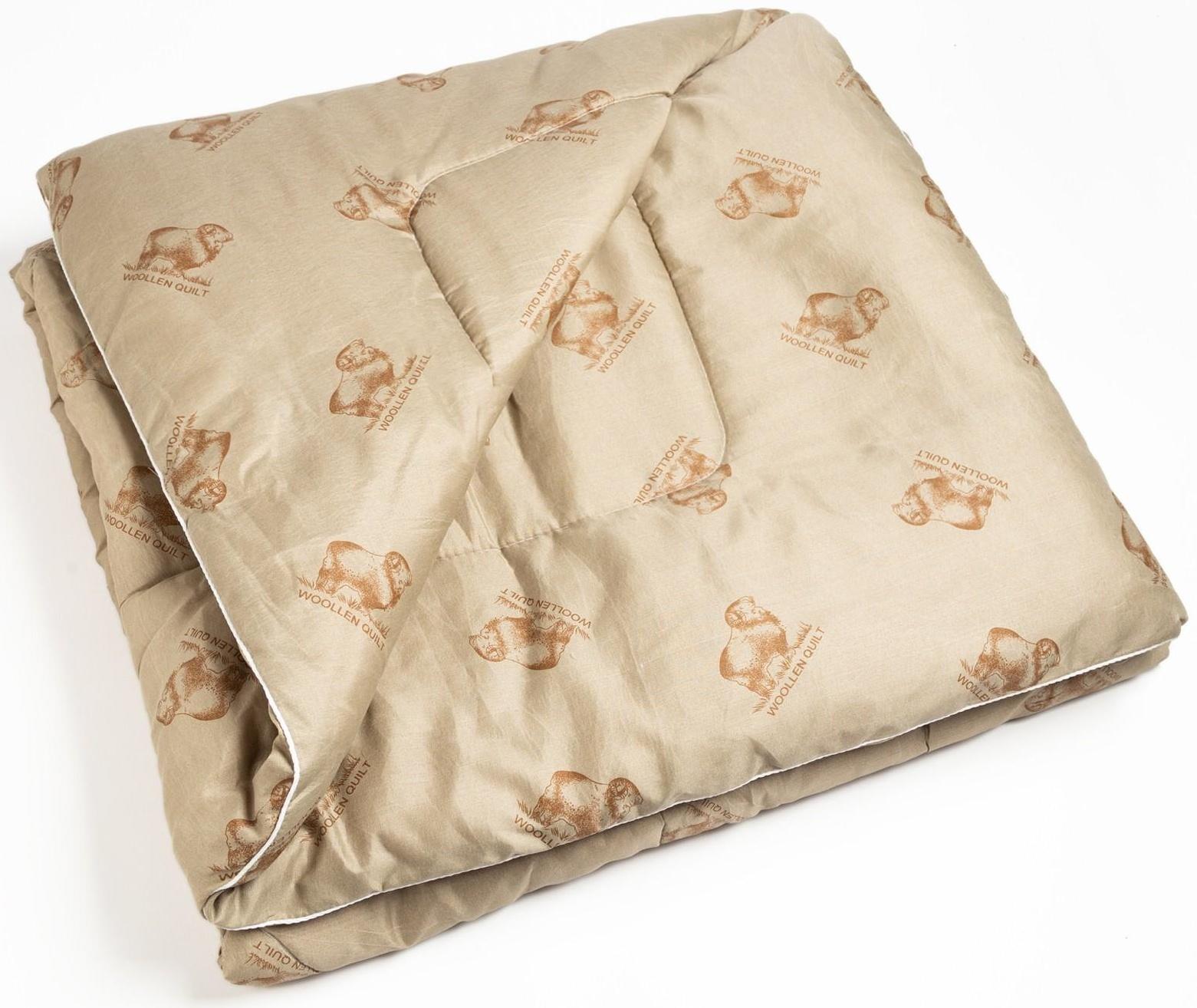 Одеяло одноигольная стежка Овечья шерсть 200х215 см, 300 гр, пэ, чемодан