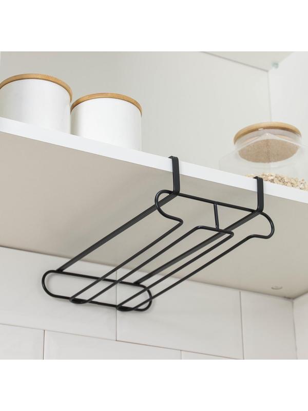 Держатель для бокалов подвесной Доляна, 28×16×7,5 см, цвет чёрный