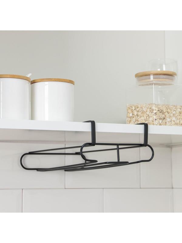 Держатель для бокалов подвесной Доляна, 28×16×7,5 см, цвет чёрный