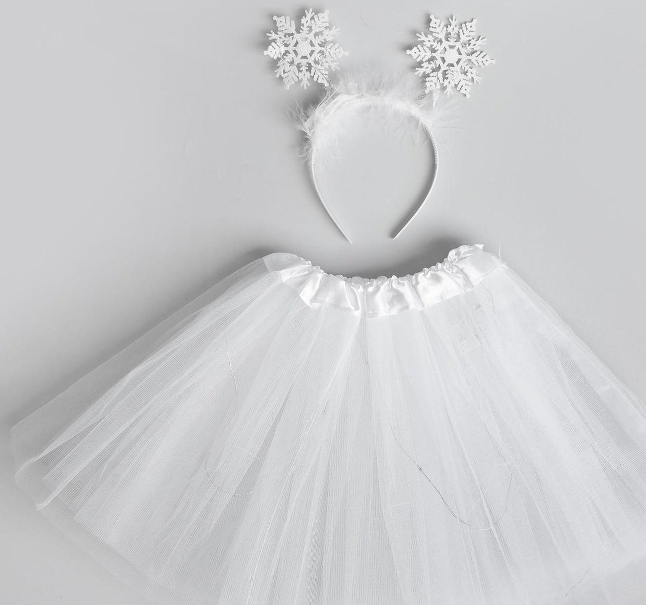 Карнавальный набор «Снежинка» с диодами (ободок+ юбка)