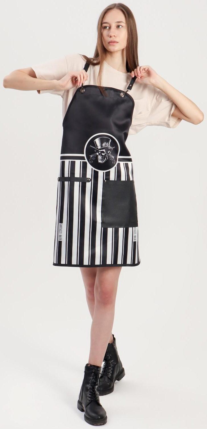 Фартук для мастера, цвет чёрный/белый