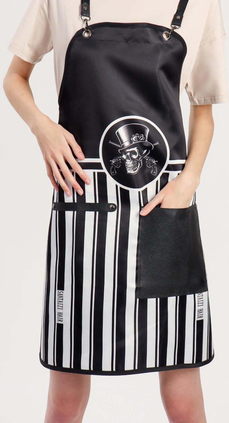 Фартук для мастера, цвет чёрный/белый