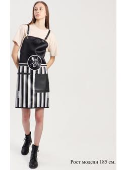 Фартук для мастера, цвет чёрный/белый