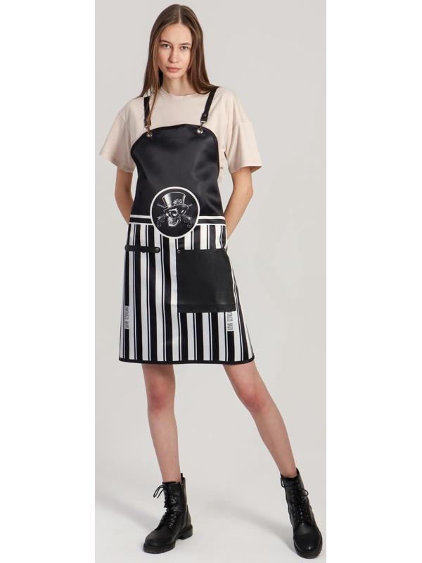 Фартук для мастера, цвет чёрный/белый