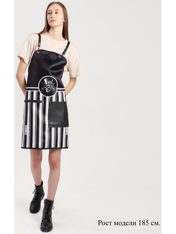 Фартук для мастера, цвет чёрный/белый