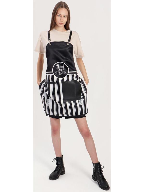 Фартук для мастера, цвет чёрный/белый