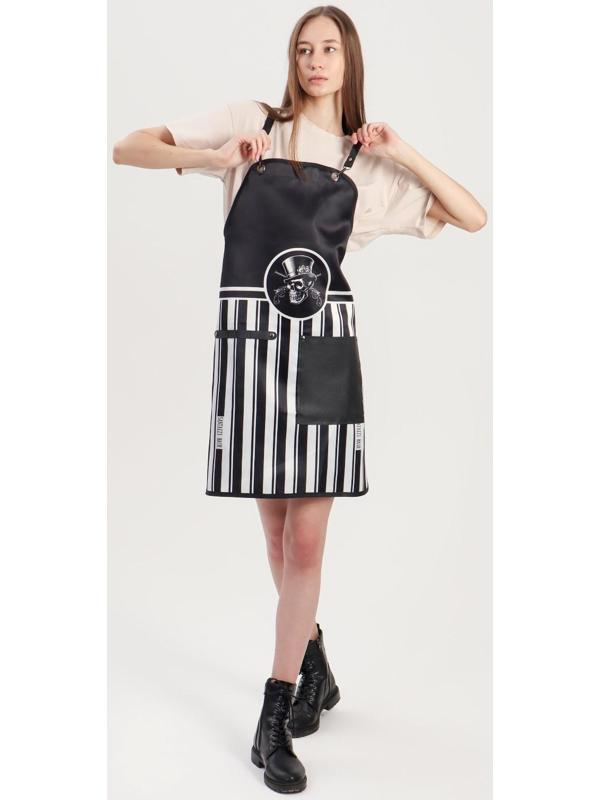 Фартук для мастера, цвет чёрный/белый