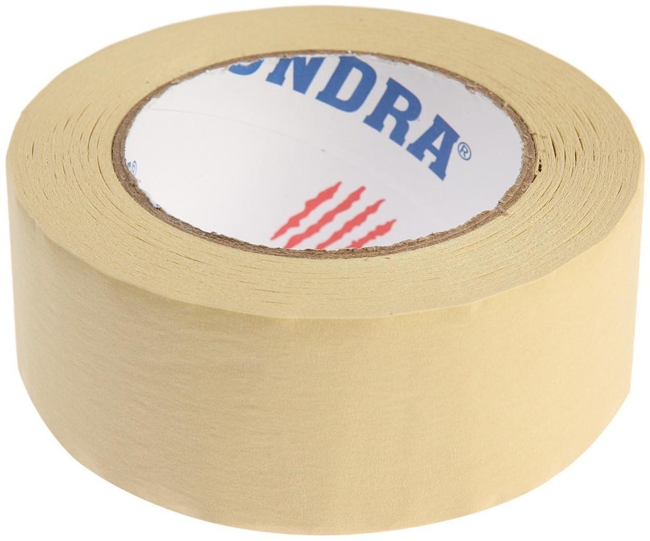 Лента малярная ТУНДРА, клейкая, термостойкая (160°С), 48 мм x 50 м
