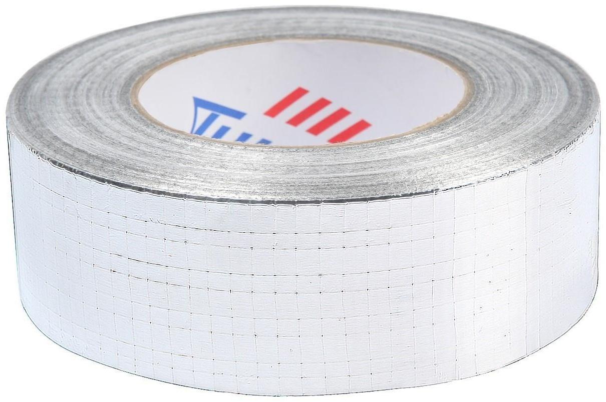 Лента алюминиевая армированная ТУНДРА, клейкая, 48 мм x 50 м