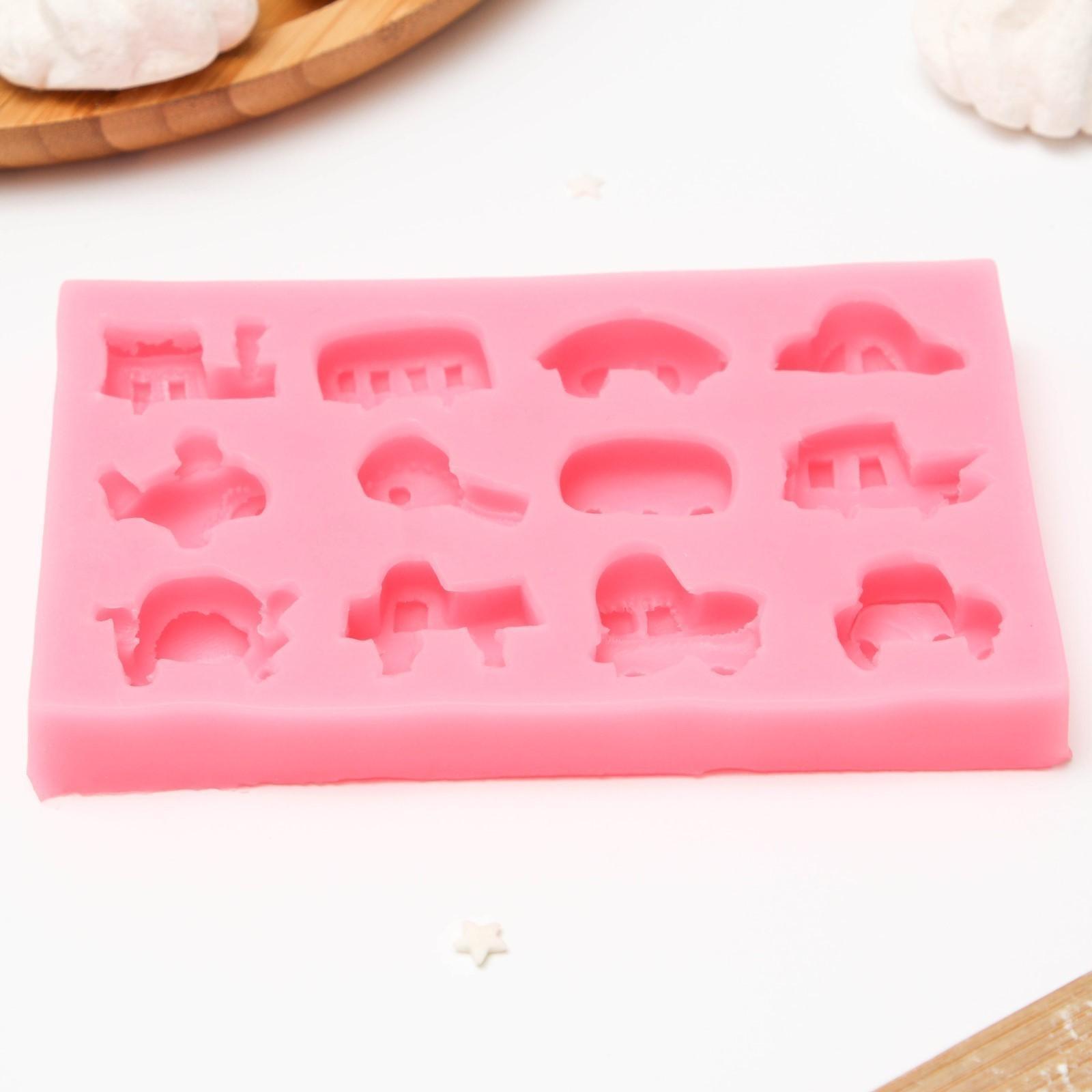 Молд «Машинки», 14,5×8,8×1,8 см, цвет МИКС