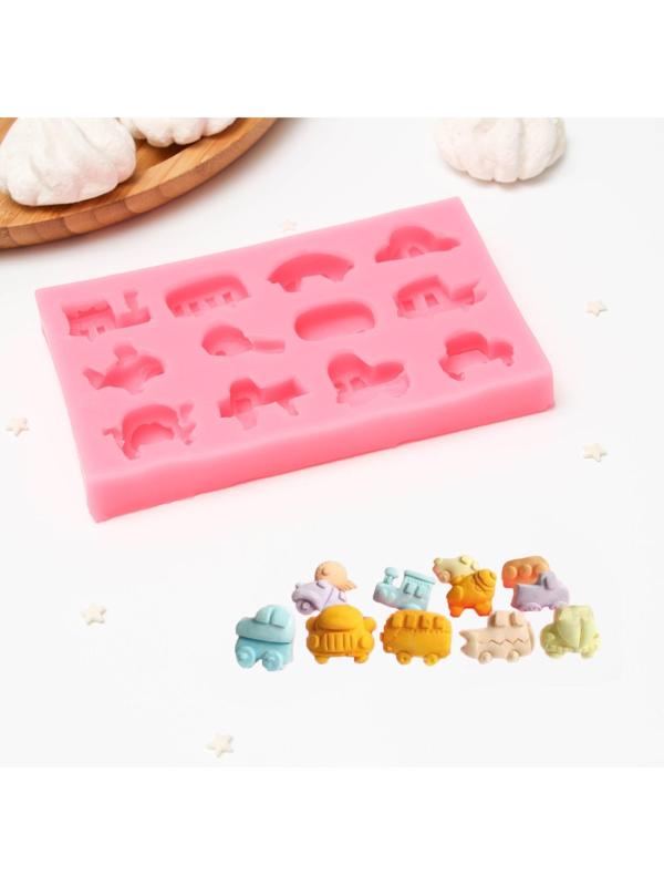 Молд «Машинки», 14,5×8,8×1,8 см, цвет МИКС