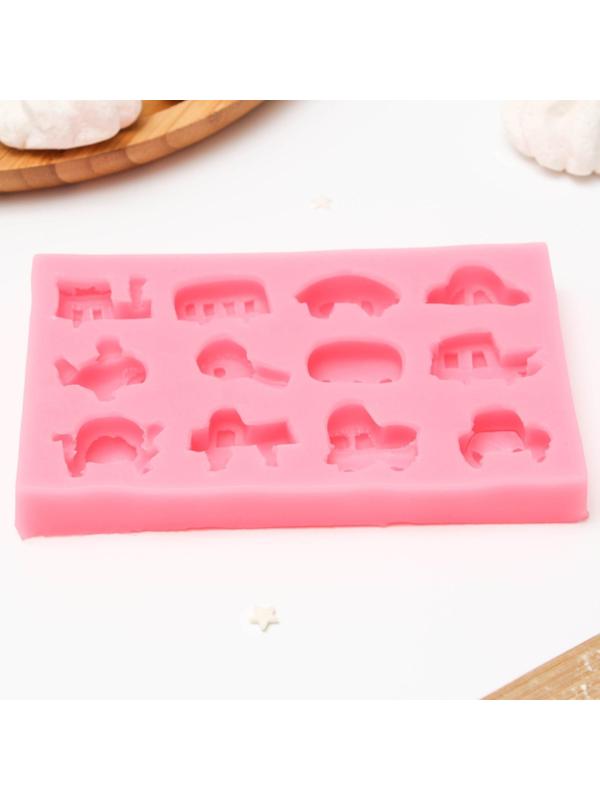 Молд «Машинки», 14,5×8,8×1,8 см, цвет МИКС