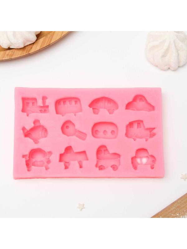 Молд «Машинки», 14,5×8,8×1,8 см, цвет МИКС