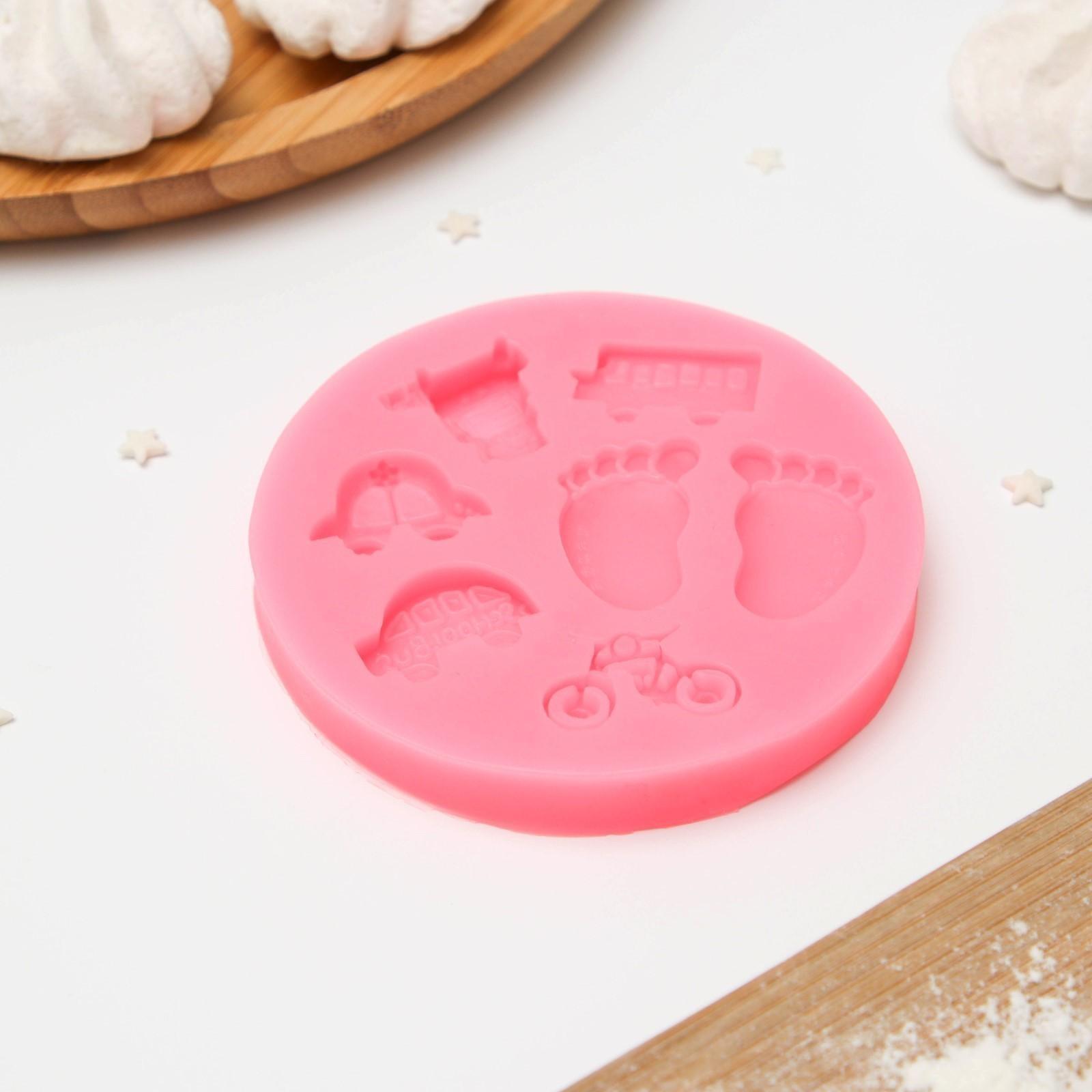 Молд «Детские машинки», 10×10×1,8 см, цвет МИКС