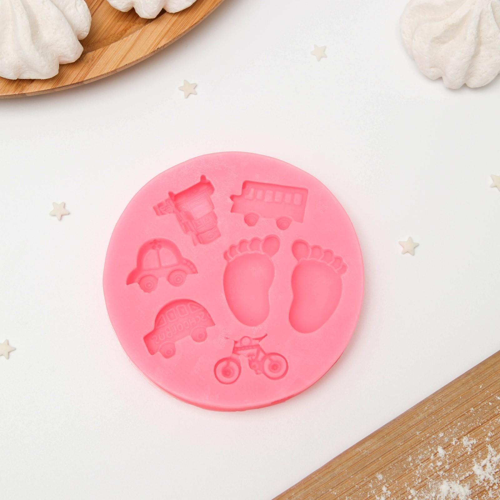 Молд «Детские машинки», 10×10×1,8 см, цвет МИКС