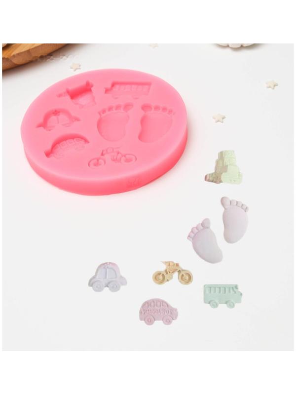 Молд «Детские машинки», 10×10×1,8 см, цвет МИКС