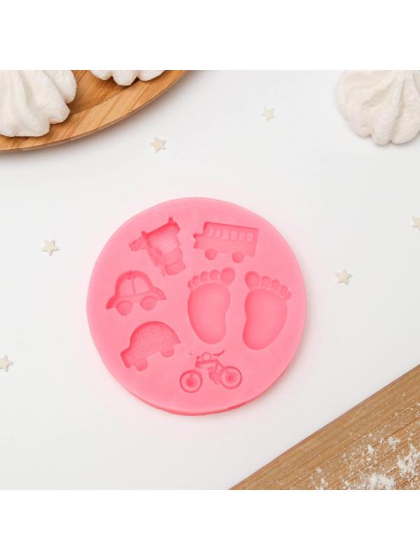 Молд «Детские машинки», 10×10×1,8 см, цвет МИКС