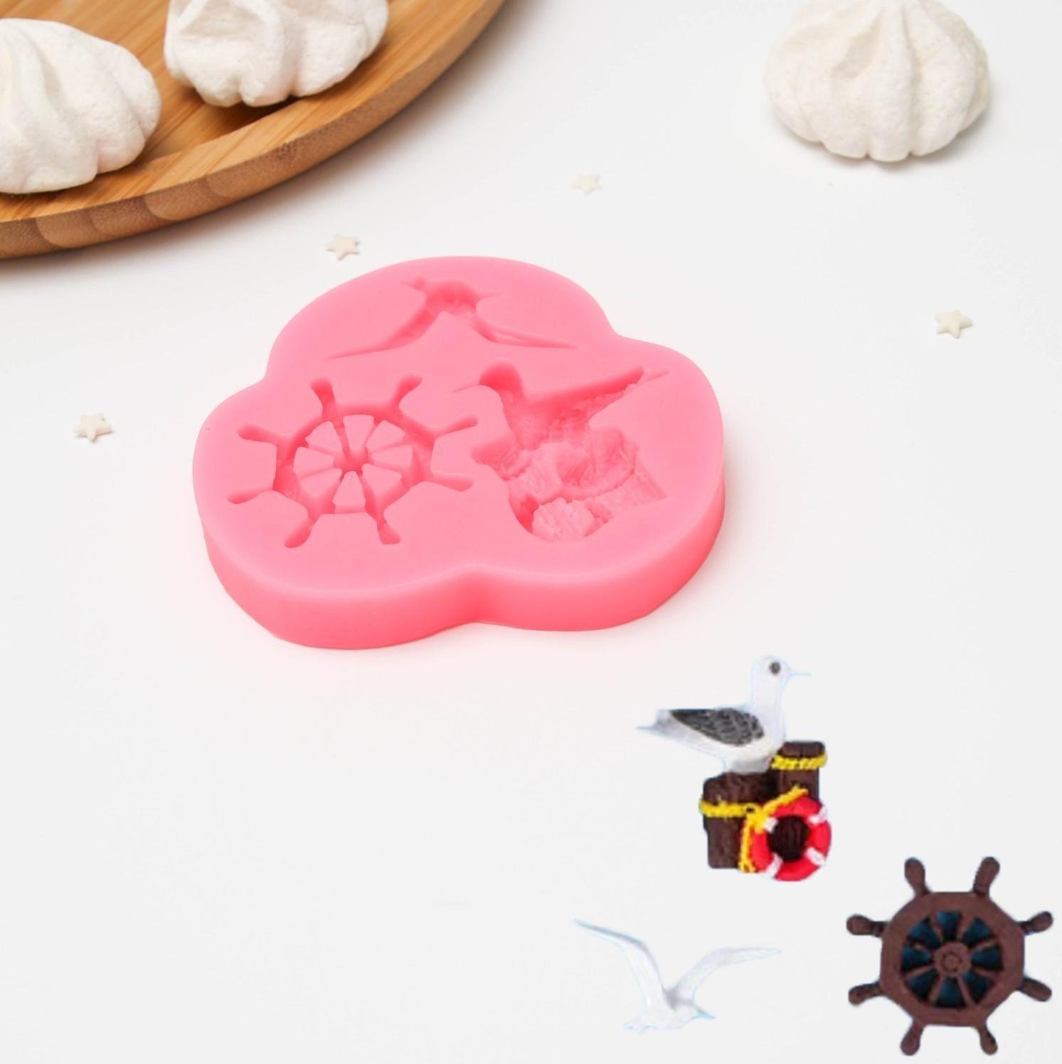 Молд «Морская чайка», 9,5×9×1,5 см, цвет МИКС