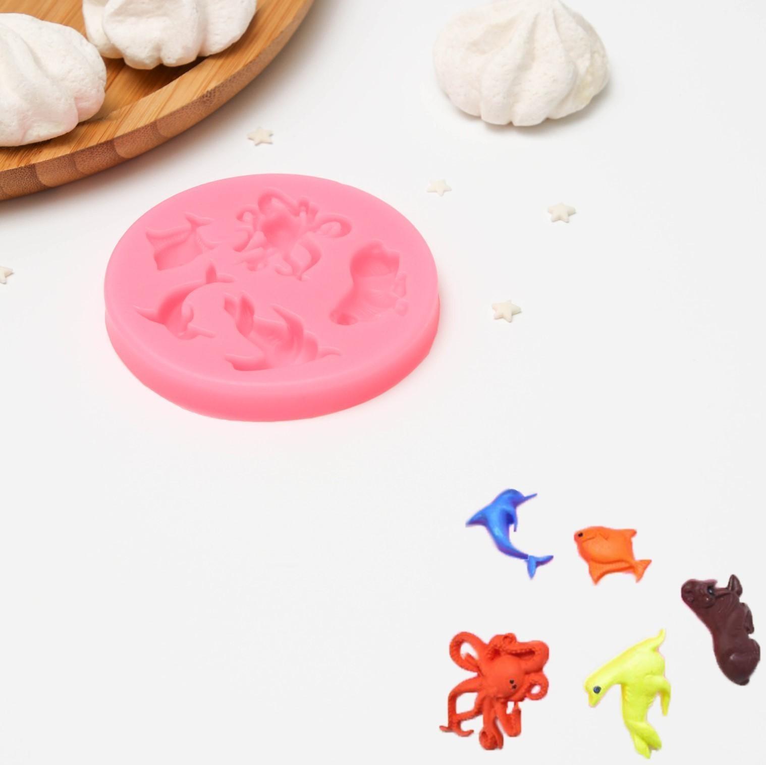 Молд «Морские друзья», 8,3×8,3×1 см, цвет МИКС