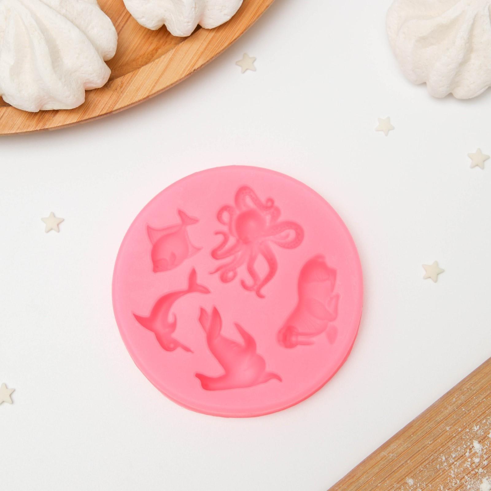 Молд «Морские друзья», 8,3×8,3×1 см, цвет МИКС