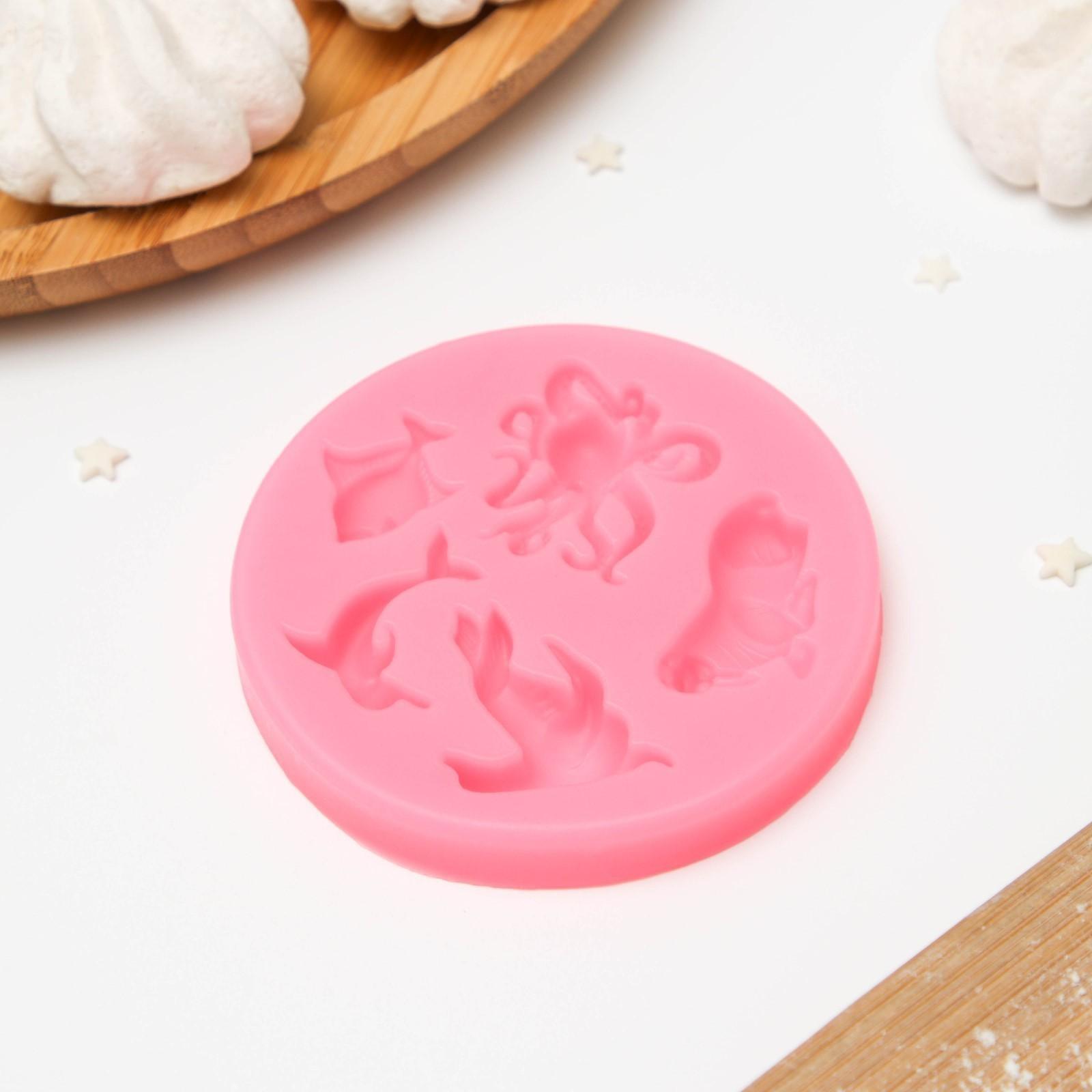 Молд «Морские друзья», 8,3×8,3×1 см, цвет МИКС